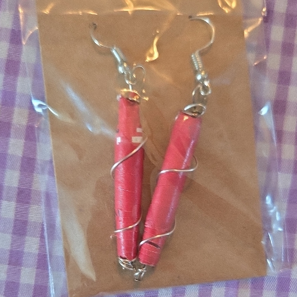 Chic Pink Wire-Wrapped Earrings